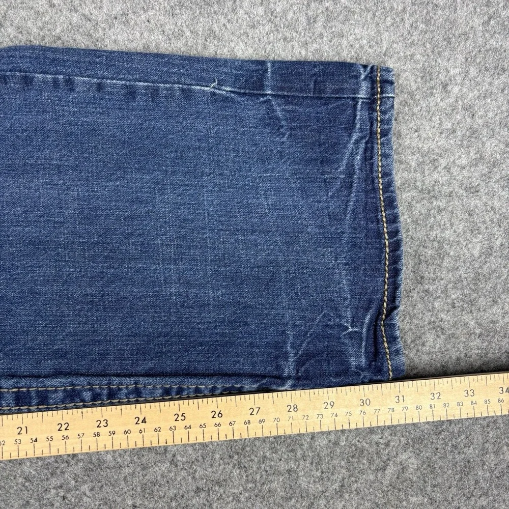 TK Axel Jeans Mens 38x32 Relaxed Straight Y2K Distressed Medium Wash Blue Denim